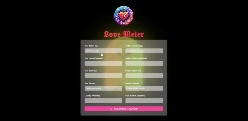 love meter Website