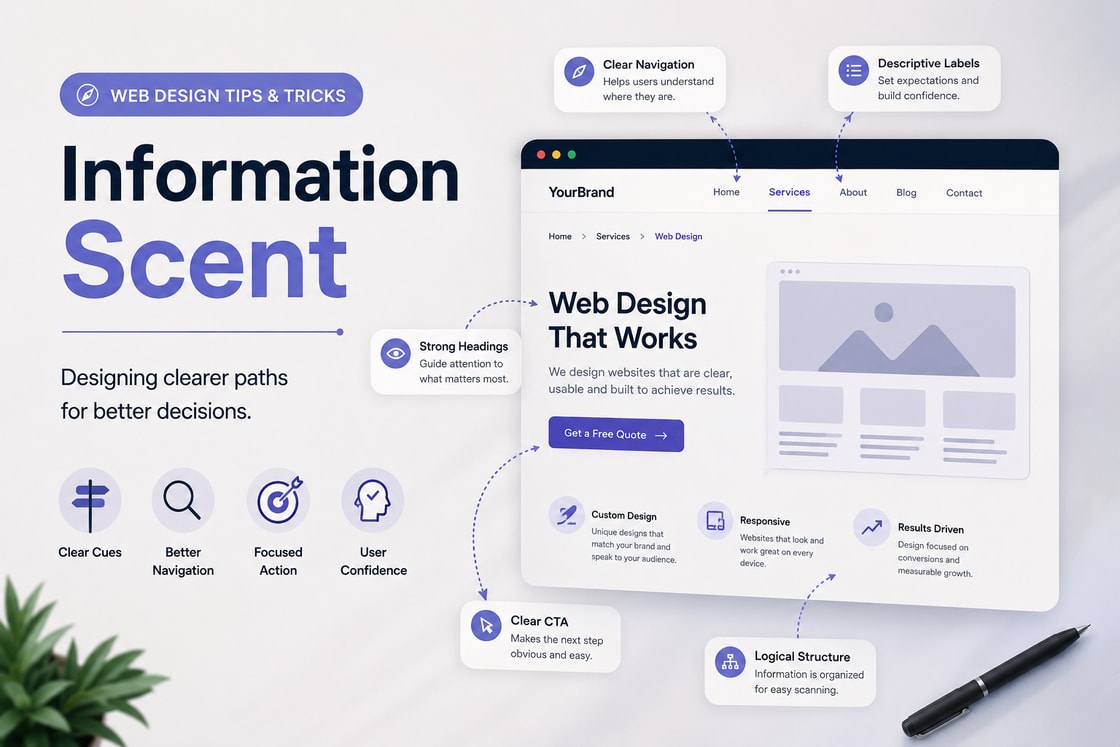 Information Scent in web design with practical UX examples
